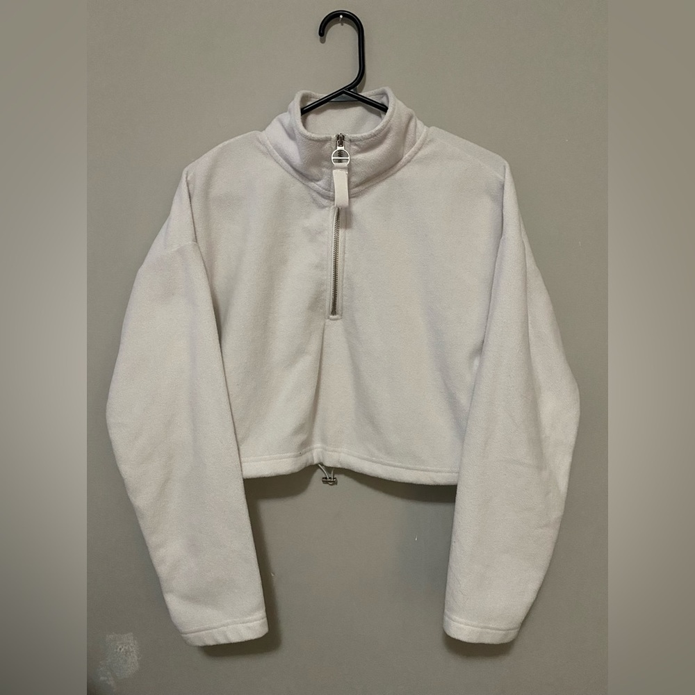 White quarter zip
